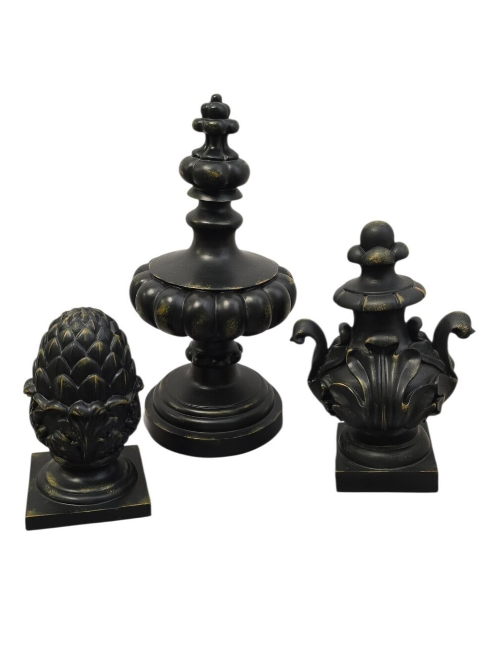 Decorative Black & Gold Accent Finial Set - Home Accents